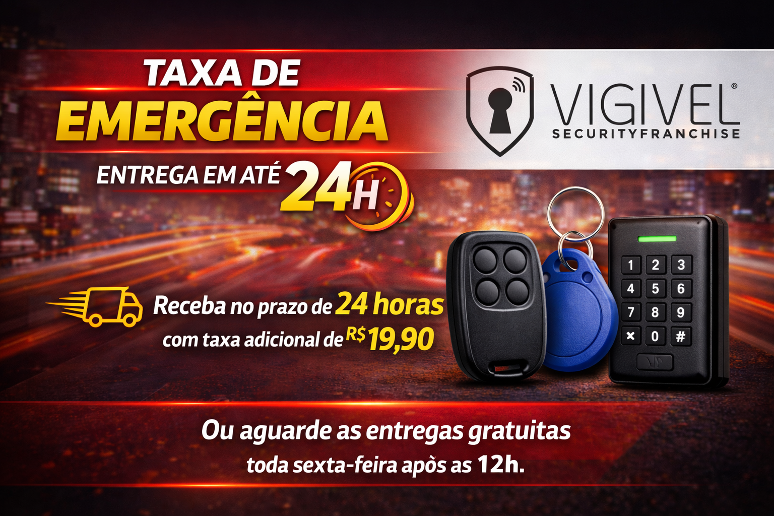TAXA DE EMERGÊNCIA PARA ENTREGA