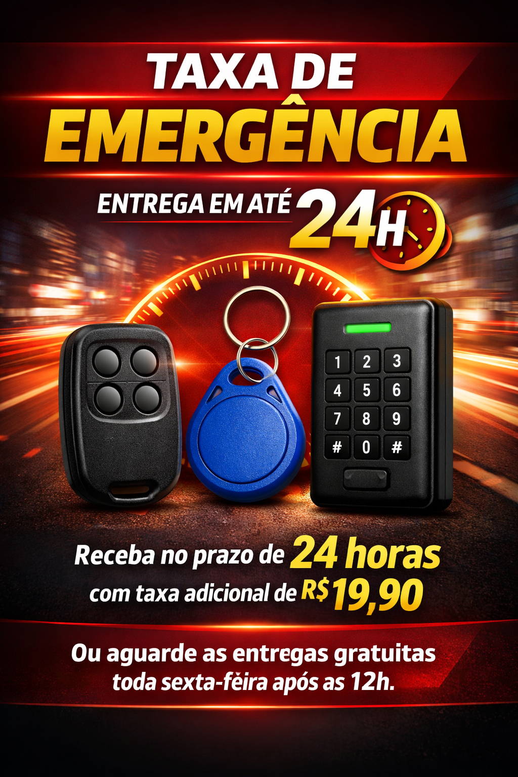 TAXA DE EMERGÊNCIA PARA ENTREGA